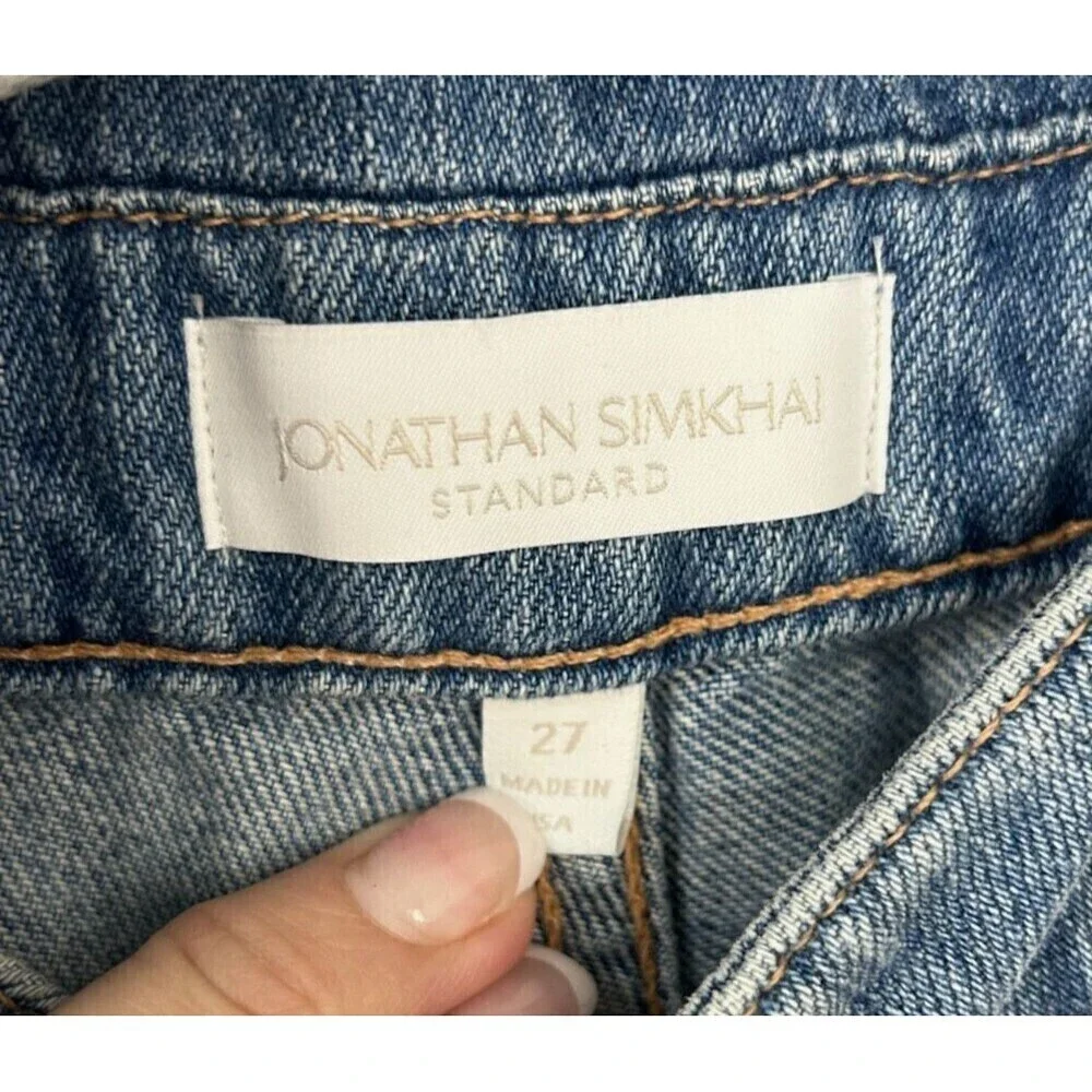 New Jonathan Simkhai‎ Women Size 27 Standard Henley Tie Waist Straight Jean N2
